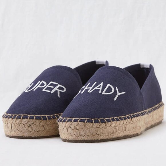 NEW Aerie Canvas Espadrilles SUPER SHADY Slip On Navy SZ-10 - Picture 1 of 5